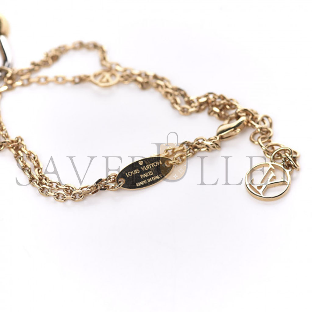 LOUIS VUITTON LV CRAZY IN LOCK BRACELET GOLD SILVER M1583A